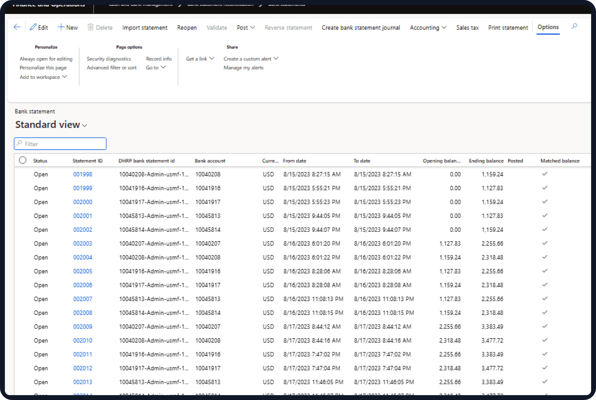 Dynamics 365 Banking Connector dashboard preview