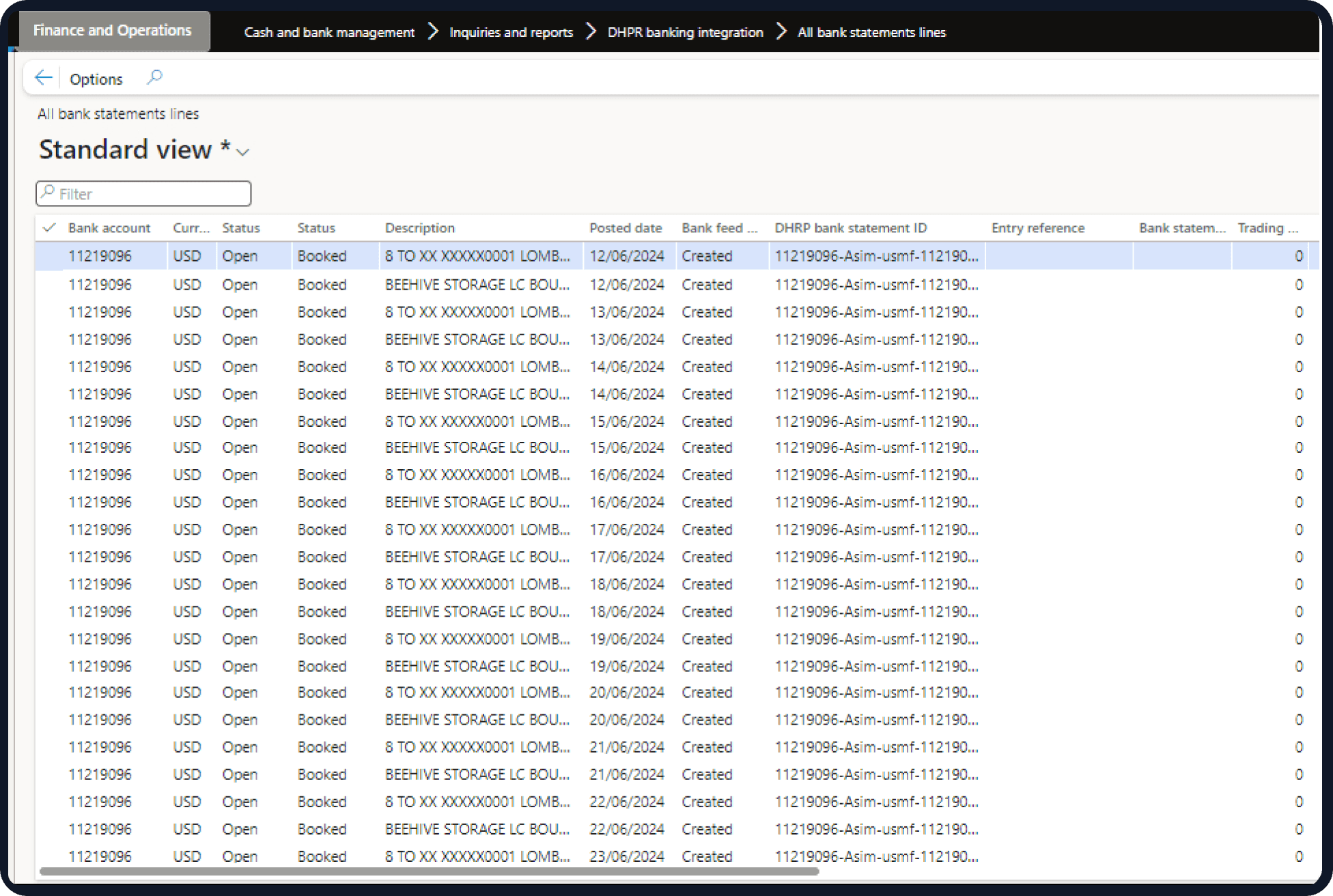 Dynamics 365 Banking Connector analytics workspace