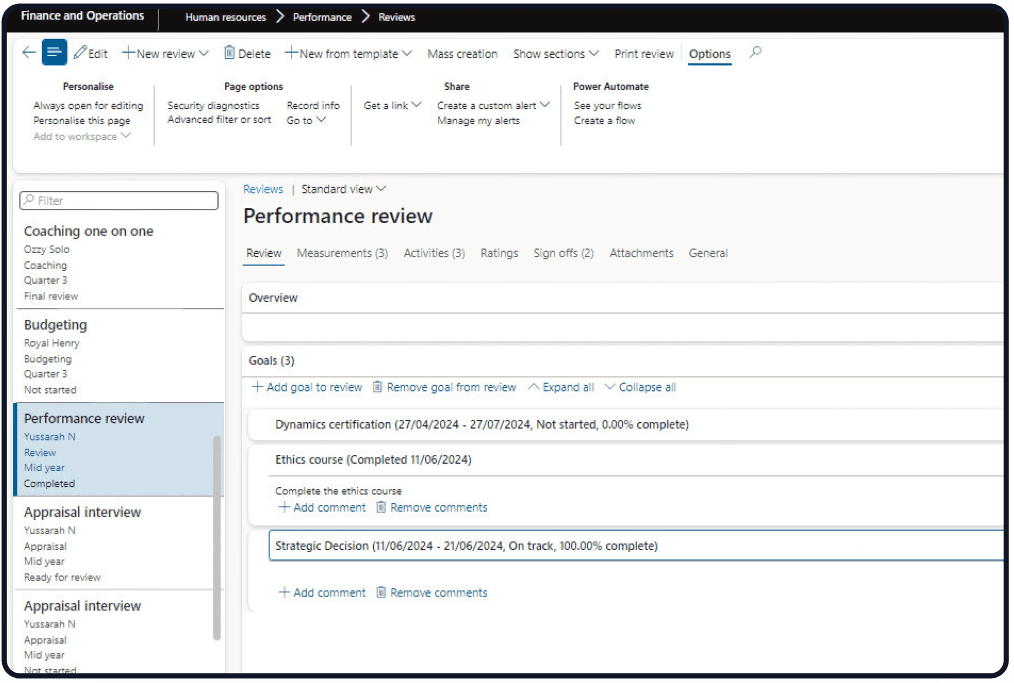 Dynamics 365 Human Resource Add-On compliance dashboard
