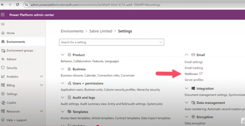 Then, go to Settings → Email → Mailboxes.