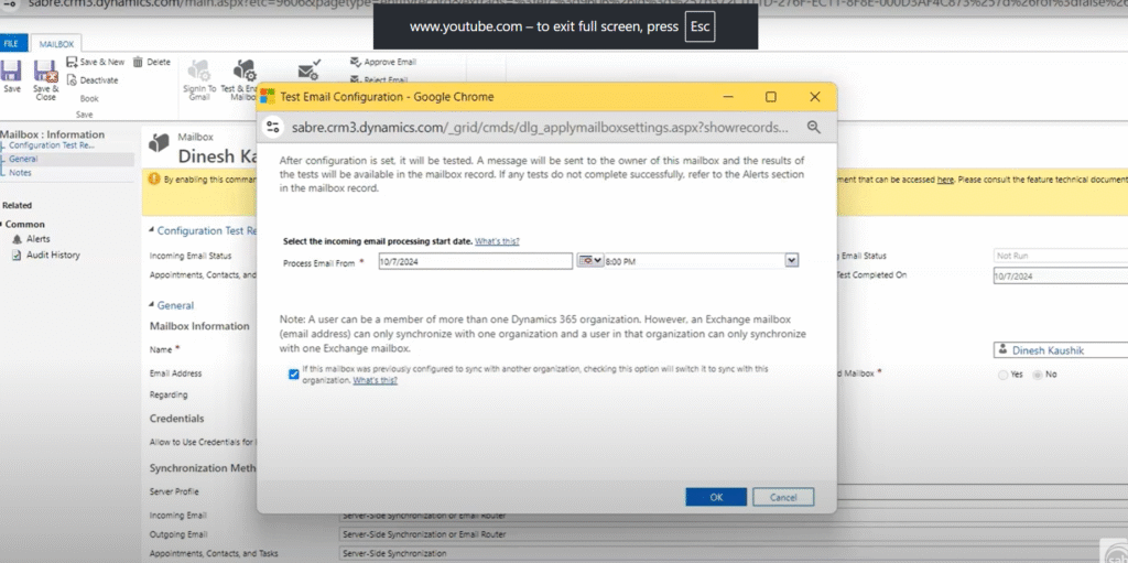 Once you activate it, you can test and confirm. Click on Test & Enable mailbox. Now, your mailbox status will change from Not Run to Success.