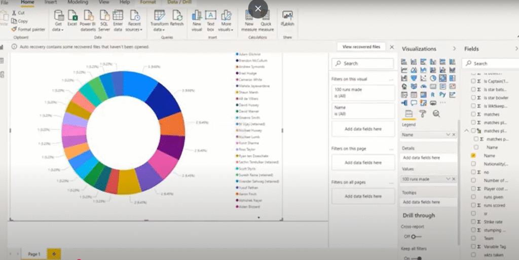 Create visualisations by configuring tooltips, legends, values, and other elements.