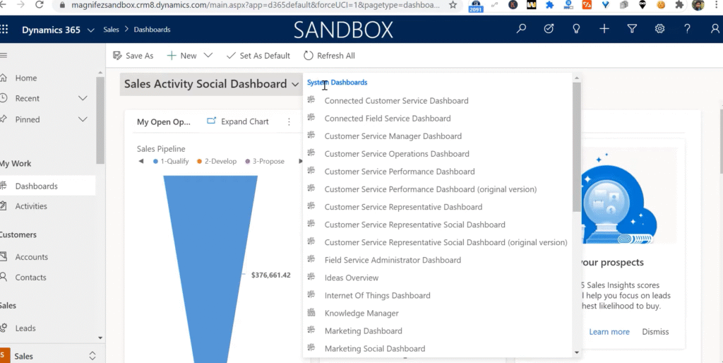 Dynamics 365 CRM Custom Views and Dashboards